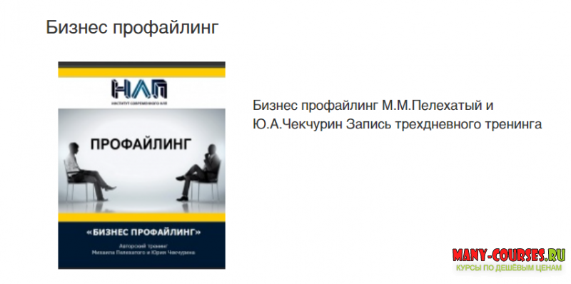Михаил Пелехатый и Юрий Чекчурин - Бизнес профайлинг